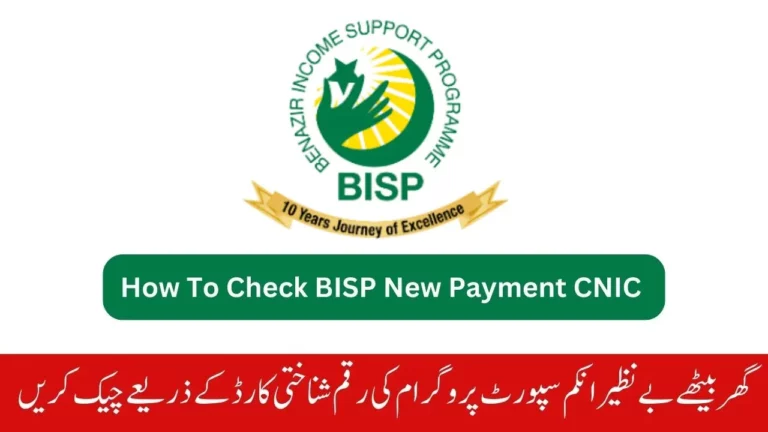 BISP Payment Check By CNIC New Update 2024